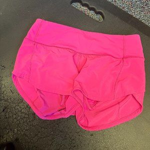 Lululemon Speed Up low rise shorts 2.5" hot pink